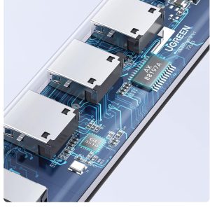 Adaptateur (Hub) USB 3.0 vers 3 Ports USB 3.0, RJ45 et 1 port USB-C  - Ugreen – Image 2