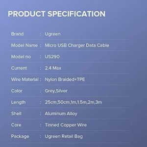 Câble micro USB vers micro USB 2.0  en nylon tressé, 1 M - Ugreen – Image 5