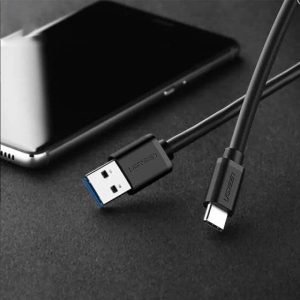 Cabo USB 3.0 vers USB-C 1M 3A Preto -  Ugreen – Image 3