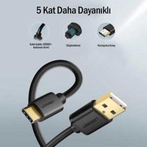 Cabo USB 3.0 vers USB-C 1M 3A Preto -  Ugreen – Image 5