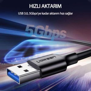 Cabo USB 3.0 vers USB-C 1M 3A Preto -  Ugreen – Image 6