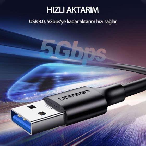 Cabo USB 3.0 vers USB-C 1M 3A Preto – UGREEN 6