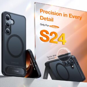 Coque magnétique UPRO Pstand avec béquille pour Samsung Galaxy S24, translucide noire - Torras – Image 2