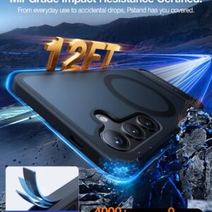 Coque magnétique UPRO Pstand avec béquille pour Samsung Galaxy S24, translucide noire - Torras – Image 3