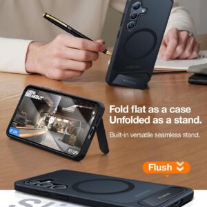 Coque magnétique UPRO Pstand avec béquille pour Samsung Galaxy S24, translucide noire - Torras – Image 6