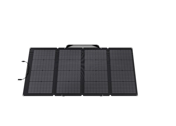 Panneau solaire bifacial portable 220W EcoFlow à plat.