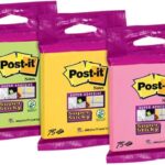 Post-it 75 feuilles, couleurs assorties (ultra jaune, vert néon et rose fuchsia) - 3M