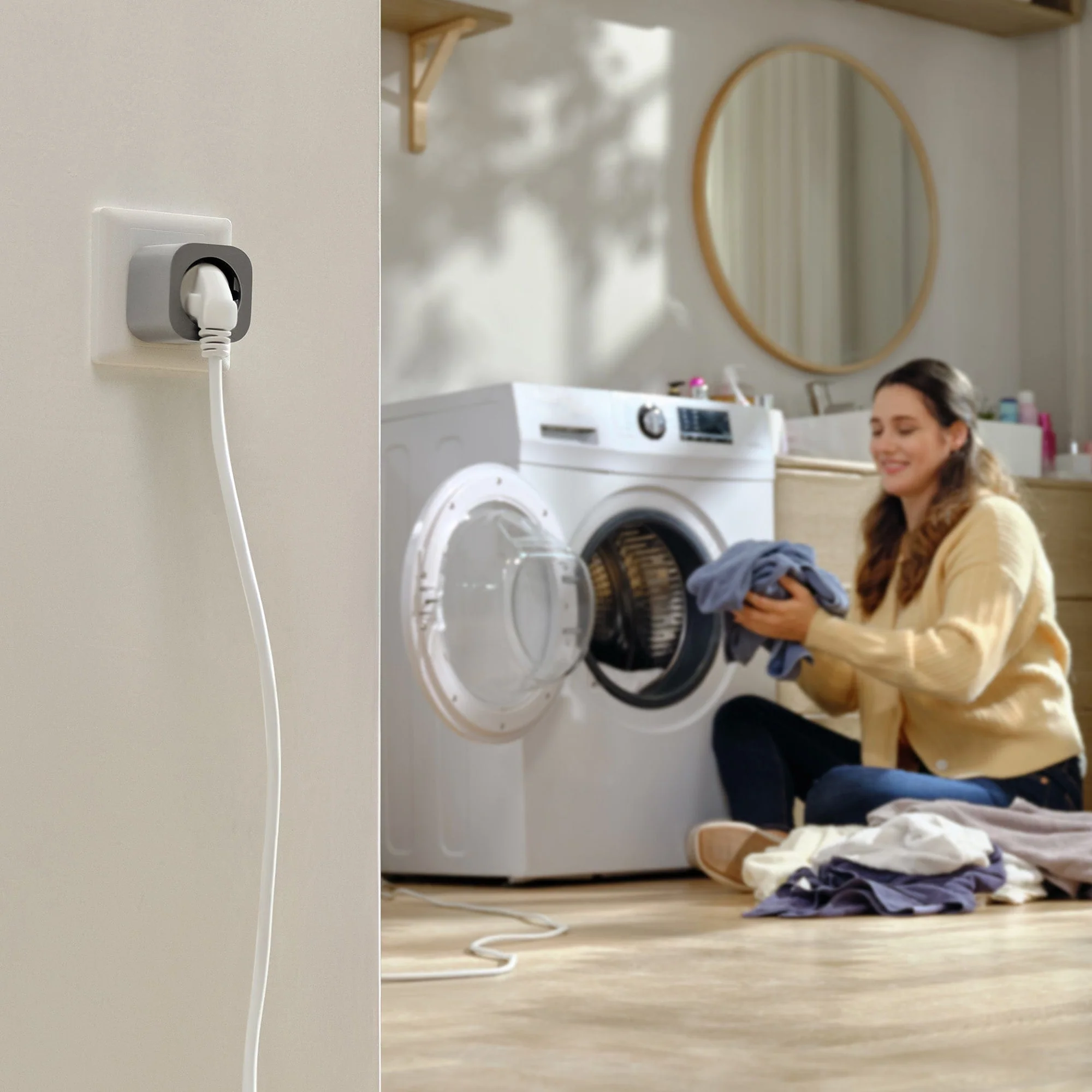Prise intelligente (SmartPlug) EcoFlow connectée à une machine à laver