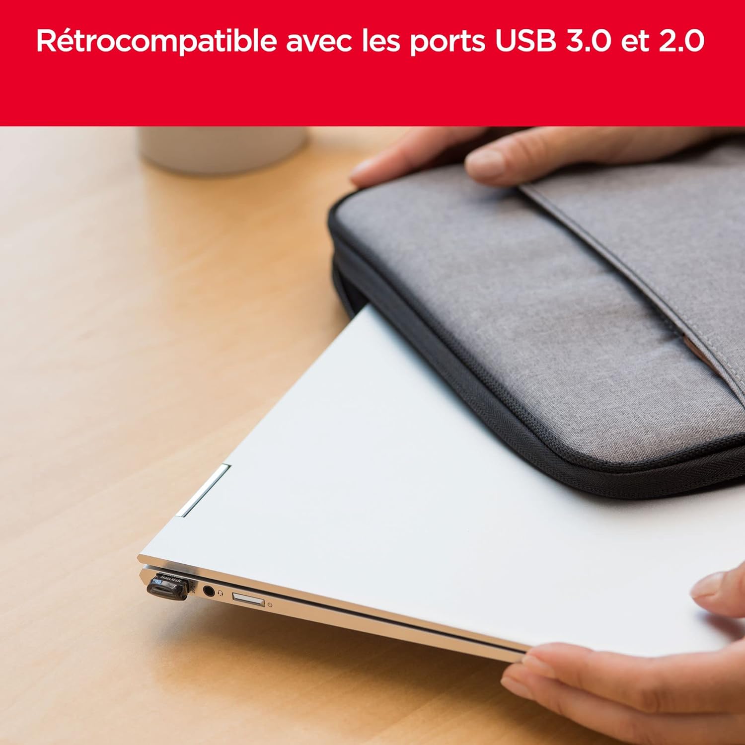 SanDisk 256 Go Ultra Fit, USB 3.2, Clé USB, des vitesses allant jusqu’à 400 Mo:s – 3