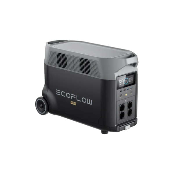 Station électrique portable 3600Wh – EcoFlow DELTA Pro : Alimentation Fiable et Portable Station électrique portable 3600Wh – EcoFlow DELTA Pro, avec roues et écran de contrôle, offrant des prises murales puissantes et une capacité de batterie étendue.