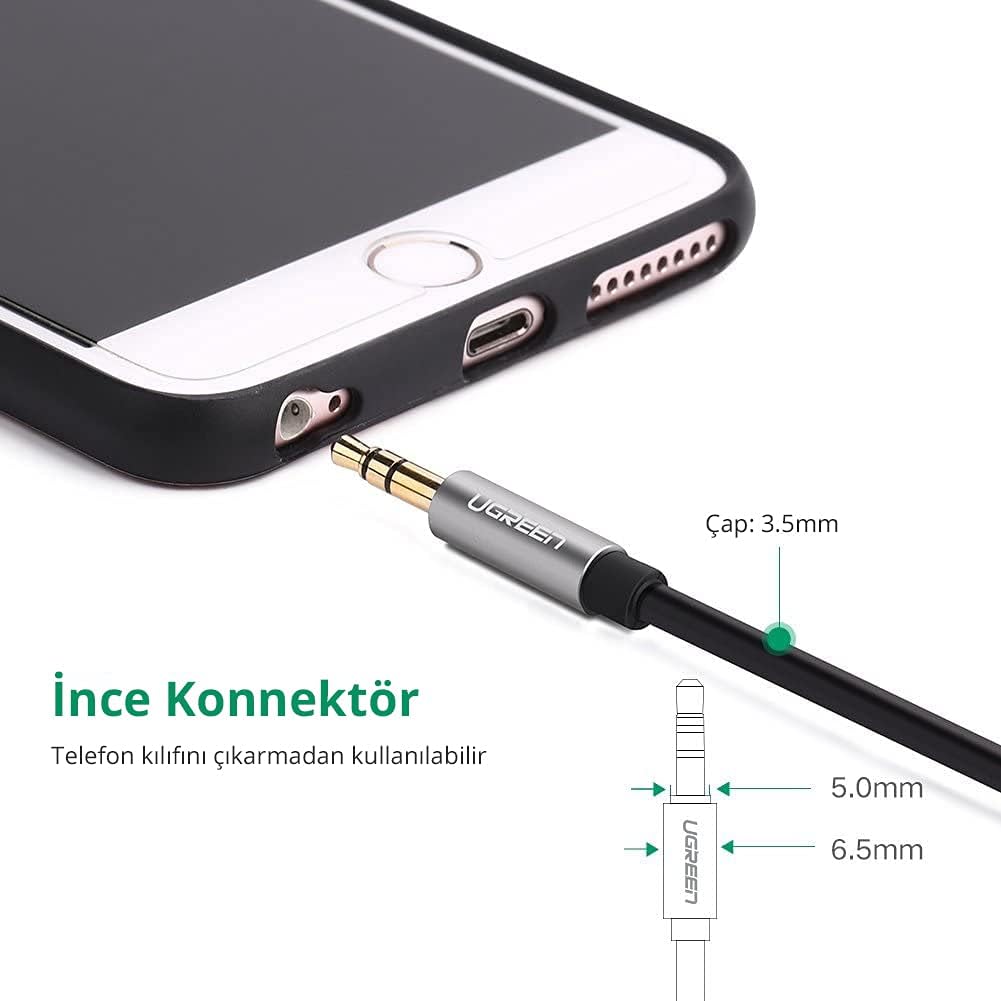 Câble Audio Jack mâle 3,5 mm vers Jack mâle 3,5 mm Noir 1 m – Ugreen 7