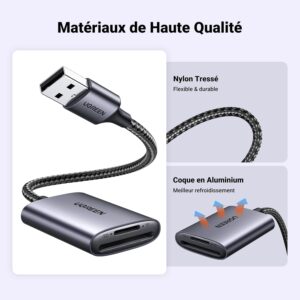 Adaptateur (Lecteur) de carte USB 3.0 vers SD, Micro SD - UGREEN – Image 5