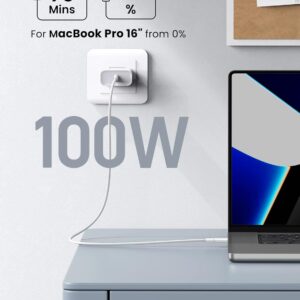 Câble nylon tréssé USB C vers USB C 100W 2 m, blanc  - UGREEN – Image 2