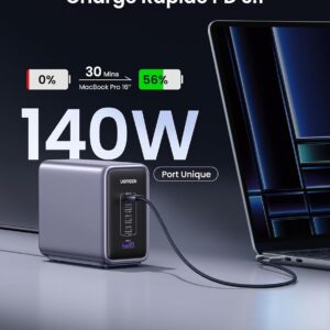 Chargeur Ugreen Nexode 300W recharge MacBook Pro à 140W