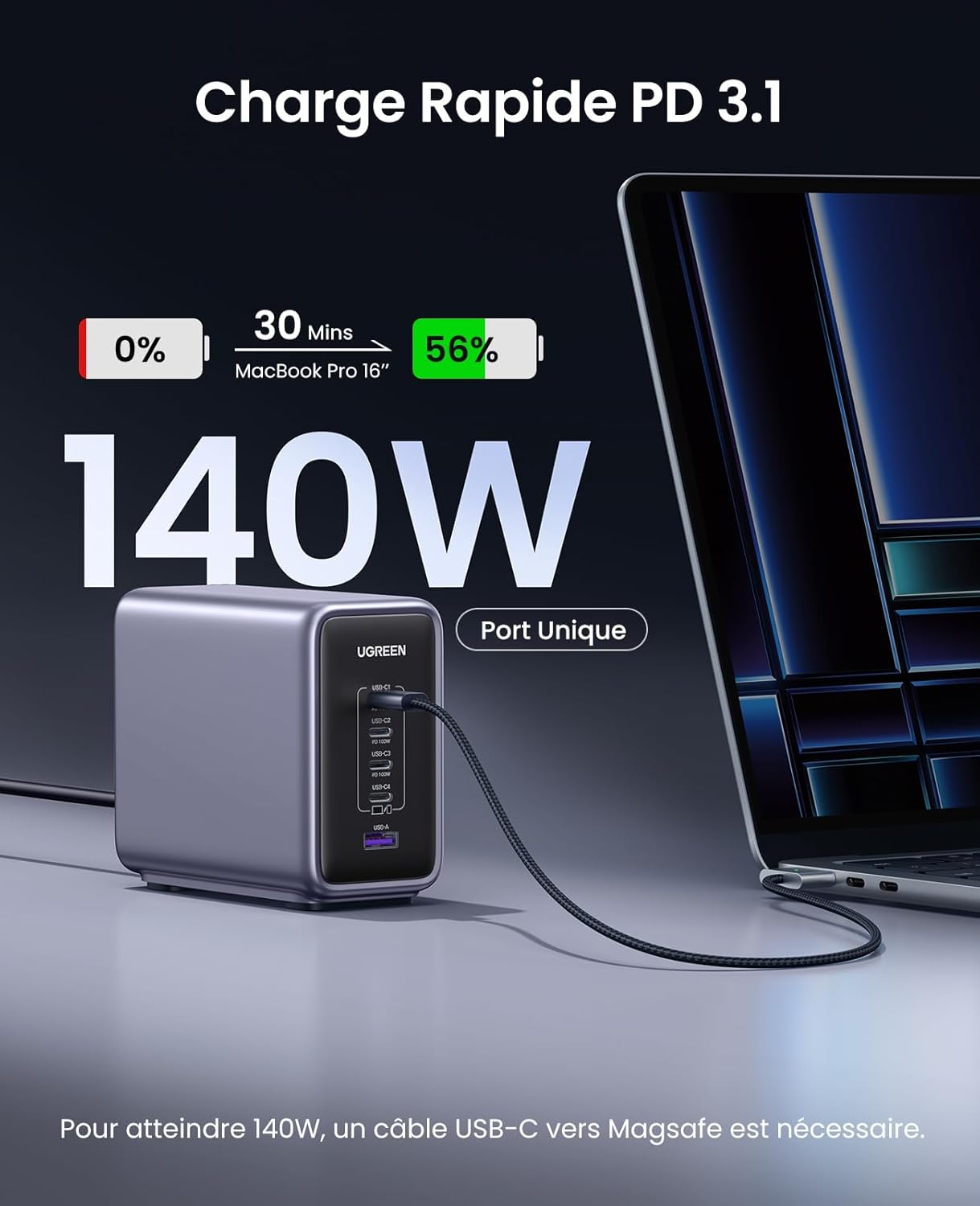Chargez 5 appareils en même temps avec Nexode 300W