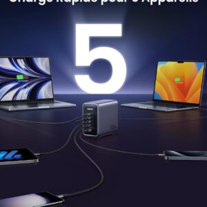 Charge simultanée de 5 appareils avec le chargeur Ugreen Nexode 300W