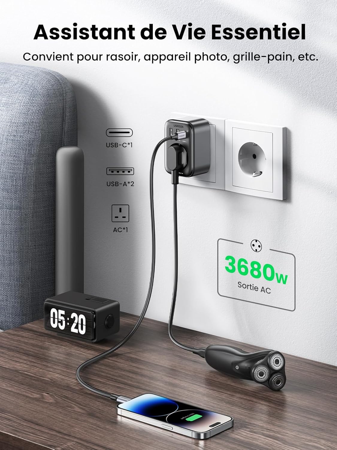 UGREEN Nexode 30W – Une multiprise USB polyvalente pour la maison
