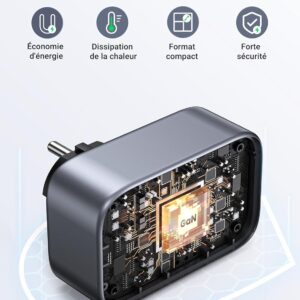 Technologie avancée GaN III dans l’adaptateur UGREEN Nexode 30W pour dissipation thermique efficace