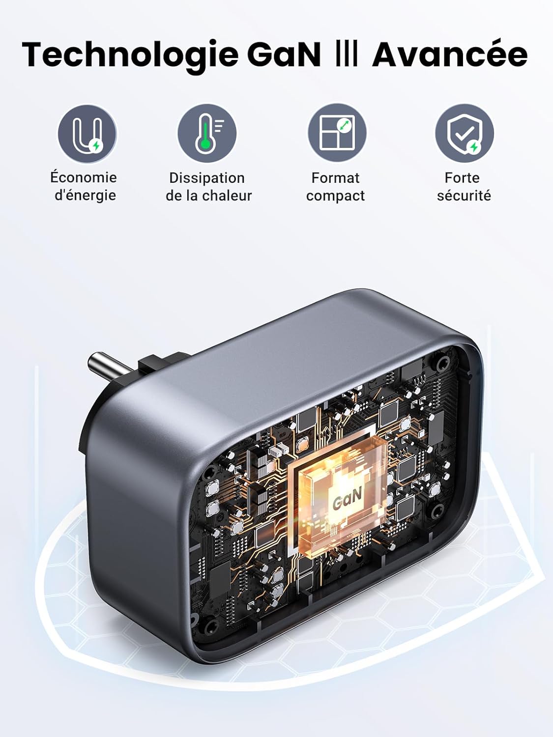 UGREEN Nexode 30W – Technologie GaN III pour charge rapide et sécurité renforcée