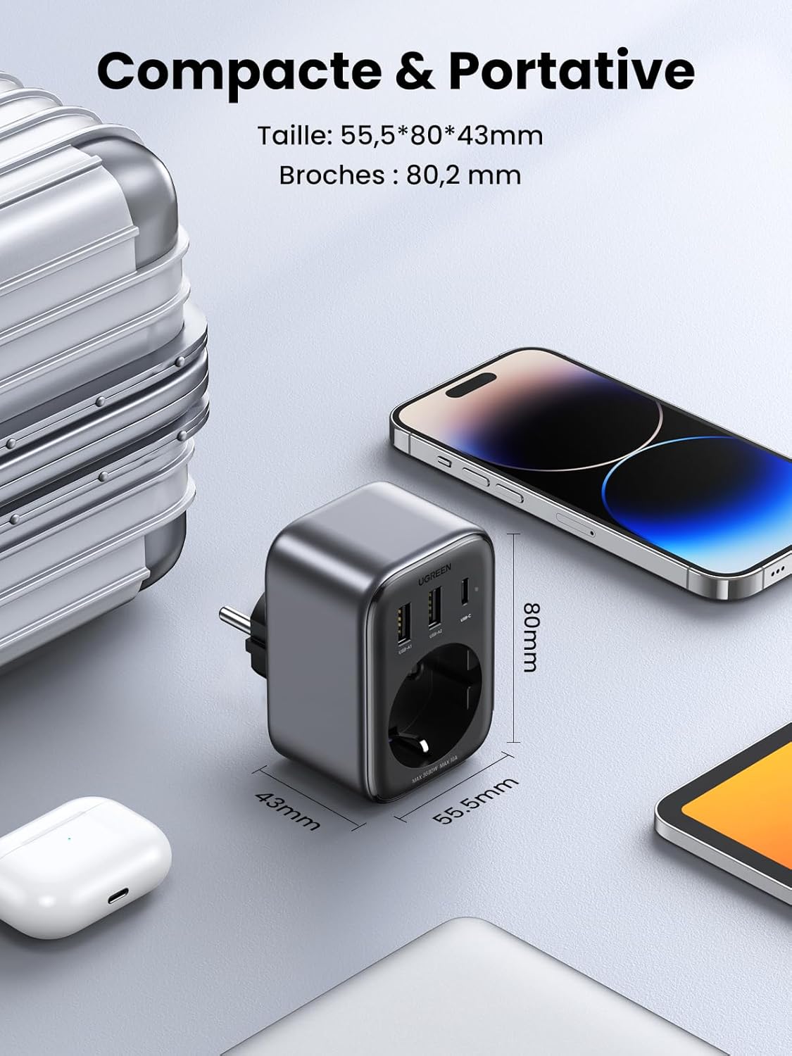 UGREEN Nexode 30W – Adaptateur compact et portatif