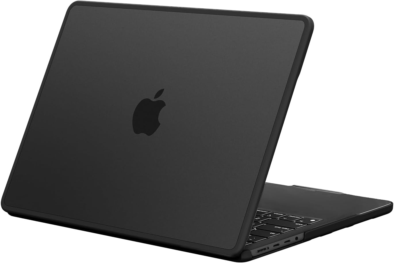 BlueSwan Coque Compatible avec MacBook Pro 16 Pouces 2024 2023 2021 M4 M3 M2 M1 Pro Max A3186 A3403 A2991 A2780 A2485, Bord en TPU Étui Protection Plastique Housse Anti-Rayures – (Bord Noir) Noir Mat