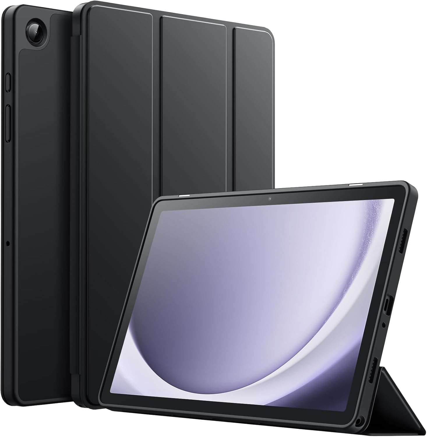 JETech Coque pour Samsung Galaxy Tab A9+ : A9 Plus 11 Pouces 2023, Tablette Étui Housse de Protection en TPU Souple à Trois Volets Support, Veille:Réveil Automatique (Noir)