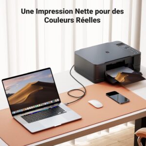 Câble USB C Thunderbolt 3 Mâle vers USB B Mâle Nylon Tressé Compatible avec Mac iPad iMac Chromebook Pixel XPS 17 15 (2M) - UGREEN – Image 4