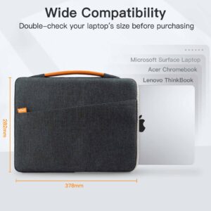 Pochette/Housse/Sacoche étanche avec poignée compatible avec tablette et ordinateur 15"  Gris foncé - JETech – Image 2