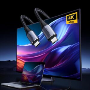 Câble UGREEN USB C vers USB C 3.2 Gen 2, écran de moniteur vidéo 4K, câble USB C, transfert de données 10 Gbit/s, charge rapide PD 240 W – Image 3