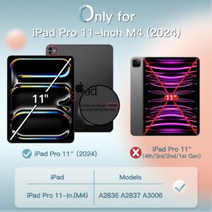 Étui pour iPad Pro 11" M4 (2024), coque arrière rigide avec support fin, coque intelligente avec réveil/veille automatique  JETech – Image 5