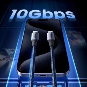 Câble UGREEN USB C vers USB C 3.2 Gen 2, écran de moniteur vidéo 4K, câble USB C, transfert de données 10 Gbit/s, charge rapide PD 240 W – Image 5