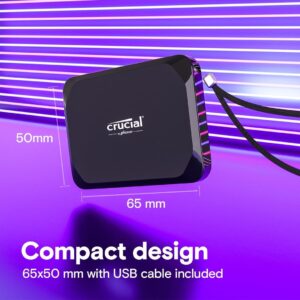 SSD portable Crucial X9 1 To – Jusqu'à 1 050 Mo/s en lecture, PC et Mac,  Disque SSD externe USB 3.2 – Image 6