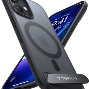 Coque de protection pour iPhone 17 - Torras Pstand Series Noir
