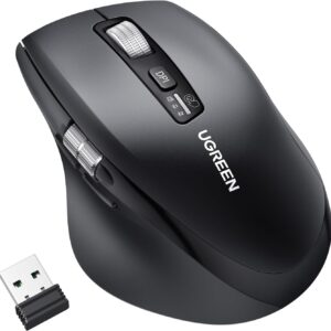 Souris sans fil Bluetooth5.4+2.4G, défilement ultra-rapide, ergonomique et silencieuse, souris 5000 dpi avec 5 boutons - UGREEN