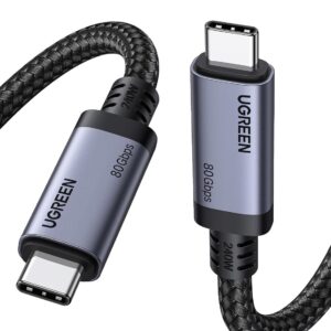 Câble 240W Câble USB-C vers USB C USB4 Gen4 80Gbps pour Thunderbolt 5/4/3, Premium 18K double écran triple 4K PD3.1 - UGREEN