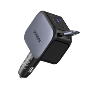 Chargeur voiture USB-C UGREEN 55910B 145W avec câble rétractable intégré